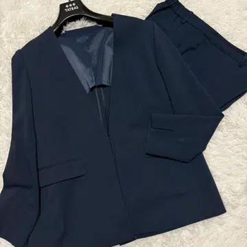 새상품급/XL 레미유 수트 셋업 노카라 워셔블 최근 모델