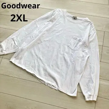 Goodwear 화이트 2XL 롱 슬리브 티셔츠 화이트