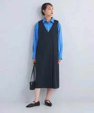 그린 레이블 릴랙싱 울 라이크 점프 스커트 네이비