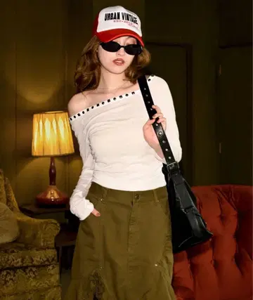 ACLENT 오프숄더 긴팔 상의