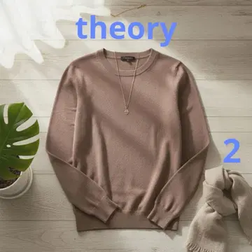 띠어리 울 혼방 크루넥 니트 모카 M 세련된 디자인