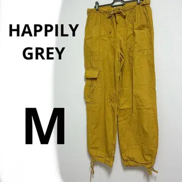 HAPPILY GREY 머스타드 카고 팬츠 M 옐로우 컬러 여성용