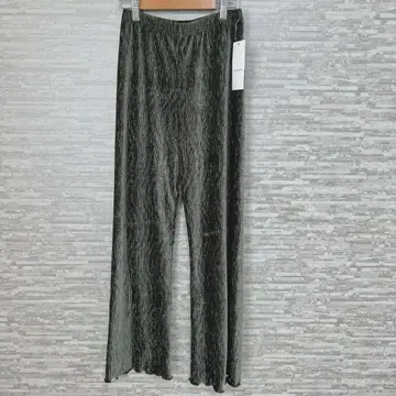 엘렌케어 듀에 벨로아 플리츠 팬츠 그린 F 새상품 택 포함 루즈핏