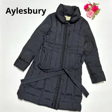 앨리스버리 763 다운 코트 9호 네이비 벨트 포함 고급스러운 실루엣