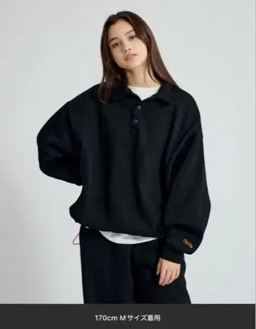 속기모 맨투맨 폴로 블랙