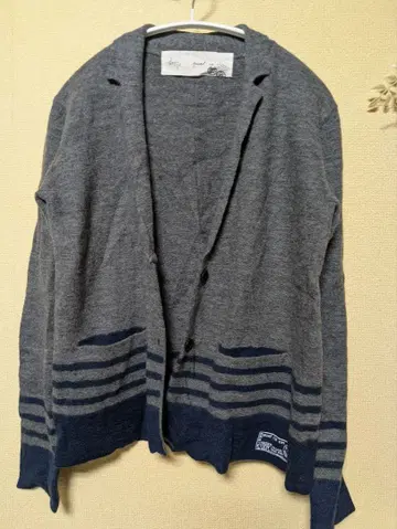 퓨어세신 긴팔 가디건 그레이 네이비 새상품급