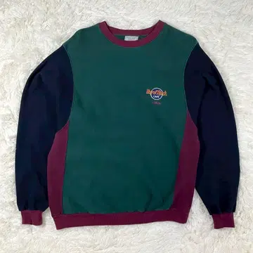 하드 록 카페 멀티 컬러 맨투맨 트레이닝복 자수 로고 백 자수 L