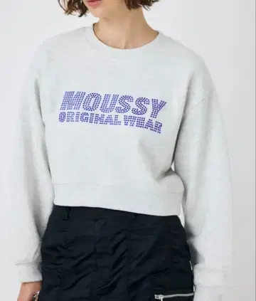 MOUSSY RHINESTONE MOUSSY 크롭 풀오버