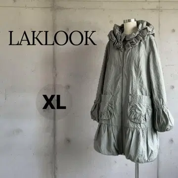 LAKLOOK XL 러플 옷깃 프릴 롱 코트 자켓