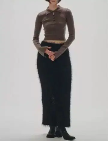 새상품 TODAYFUL 셰기 니트 스커트 36