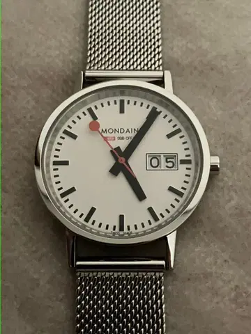 작동 MONDAINE RAILWAYS WATCH 빅데이트 남성용 손목시계