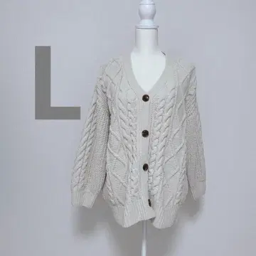 [ CHIP CLIP ] 몰 니트 V넥 가디건 케이블 니트 L