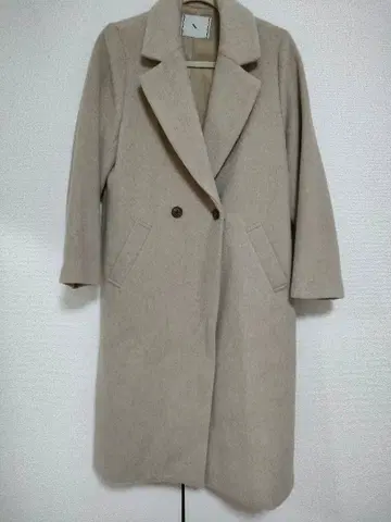 Natural 뷰티 베이직 베이지 울 롱 코트 S 새상품급