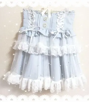 noemie 노에미 백 리본 튤 티어드 치마바지 블루 색스