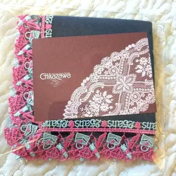 치카자와 레이스 25ans 뱅상칸 손수건 네이비 미개봉 새상품