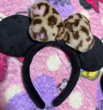 새상품급 디즈니 레오파드 귀 달린 머리띠 헤이세이 레트로 미니 1