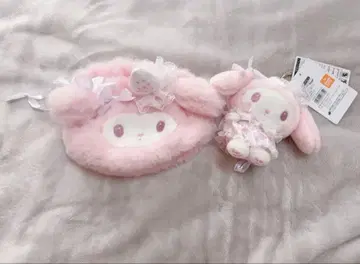 산리오 마이멜로디 화이트 딸기 키링 파우치