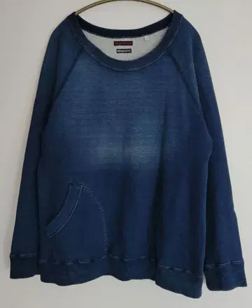 BLUEBLUE 인디고 염색 원 포켓 맨투맨