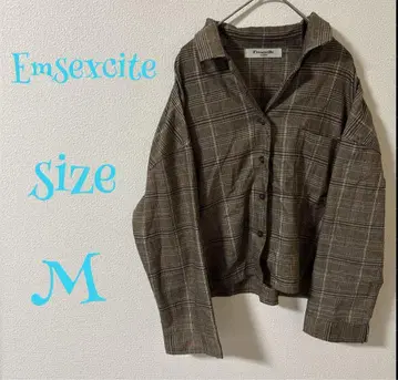 Emsexcite 체크 무늬 긴팔 셔츠 M