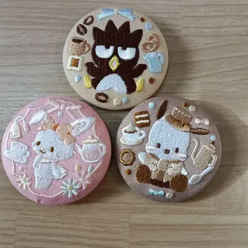산리오 자수 캔뱃지 3종 세트