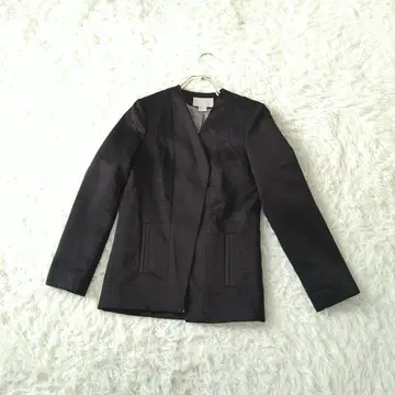 H&M 노카라 새틴 프론트 오픈 테일러드 자켓 32 블랙