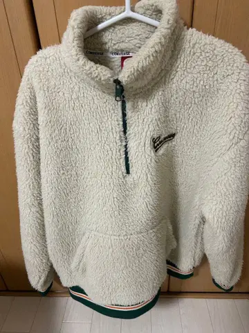 CONVERSE 아이보리 플리스 자켓