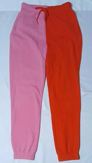 PIECES 핑크 x 오렌지 바이컬러 스웨트 팬츠