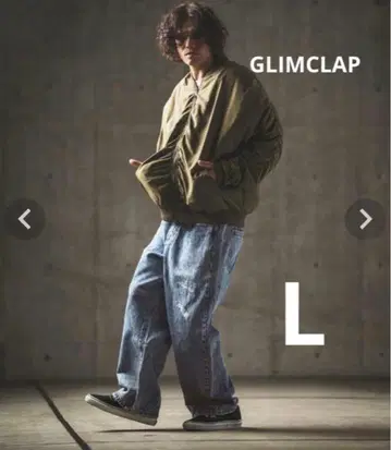 GLIMCLAP 와이드 스트레이트 팬츠 데님 팬츠 L