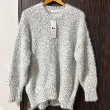 새상품 a.v.v 럭스 헤어리 백 슬릿 니트 스웨터 XL 아베베