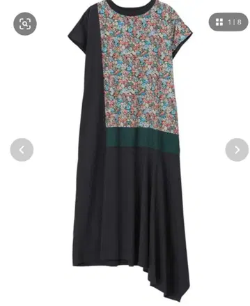 주카 플라워 프린트 반팔 티셔츠 원피스