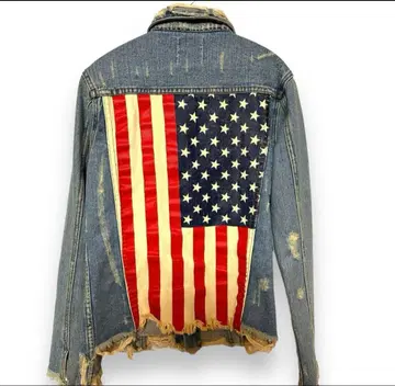 UNIF 스터드 성조기 아메카지 데님 자켓 레어