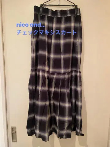niko and - 체크 무늬 롱 스커트 프리 사이즈