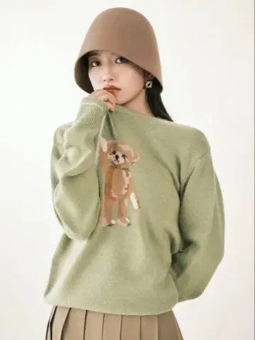 릴리 브라운 곰 니트 그린