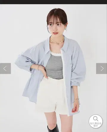 mystic 레이어드 스트라이프 드로스트 셔츠 하자품