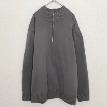 백넘버|긴팔 하프 지퍼 스웨터 그레이 [ XL ] 그레이 빅 사이즈