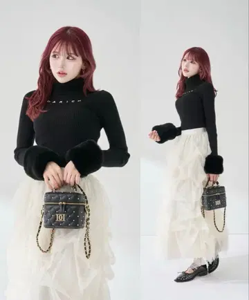 [ 당일 발송 ] Darich 스무스 퍼 리브 니트탑 BLK