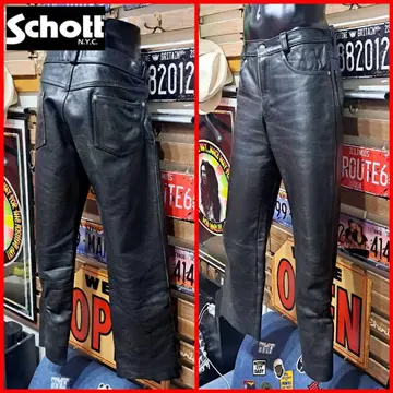 Schott 샷 카우 가죽 가죽 팬츠 34 XL 블랙