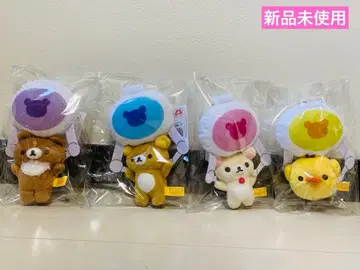 리락쿠마 크레인에 매달리는 부들부들 봉제 인형 전 4종 컴프 세트