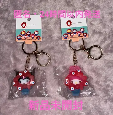 산리오 미야쿠미야쿠 입체 마스코트 키링 마이멜로디 쿠로미 클리어