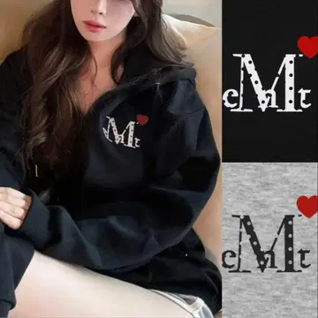 MUCENT 로고 하트 후드티