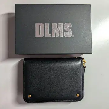 DLMS 접이식 지갑 라운드 지퍼 미들 사이즈 가죽 지갑