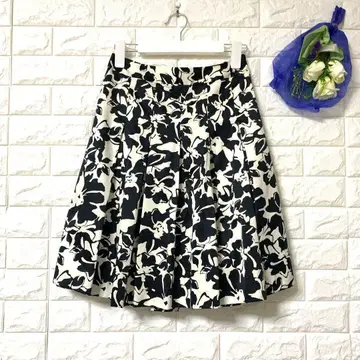 ESPRITMUR 플레어 스커트 박스 스커트 보타니컬 꽃무늬 새상품급