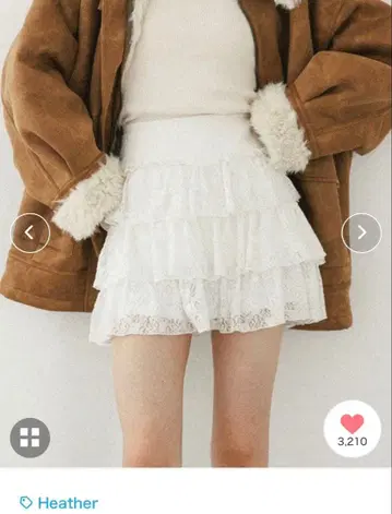 레이스 절개 프릴 미니 스커트 590759