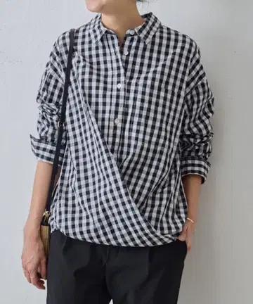 비어즐리 깅엄 워셔 오버 셔츠