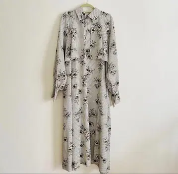 IENA 스트라이프 플라워 새시 원피스