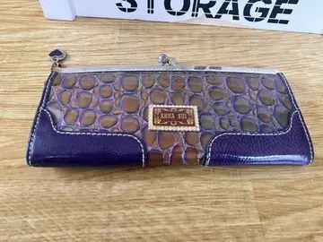 ANNA SUI 보라색 크로커다일풍 장지갑
