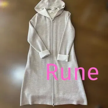 르네 후드 부착 니트 코트