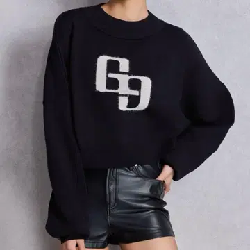 GYDA GG 인터샤 니트 상의 블랙