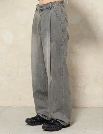 BEGIN202 원턱 와이드 카펜터 데님 팬츠 MUSINSA