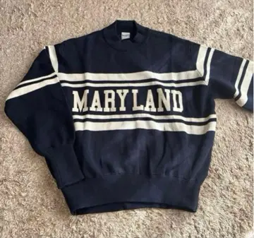 Boogie 로고 니트 네이비 x 화이트 라인